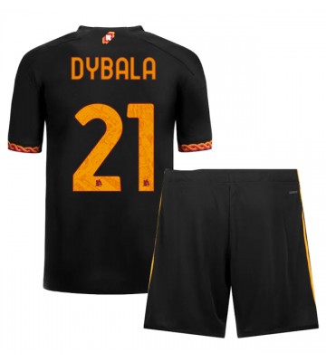 AS Roma Paulo Dybala #21 Tredje trøje Børn 2023-24 Kort ærmer (+ korte bukser)